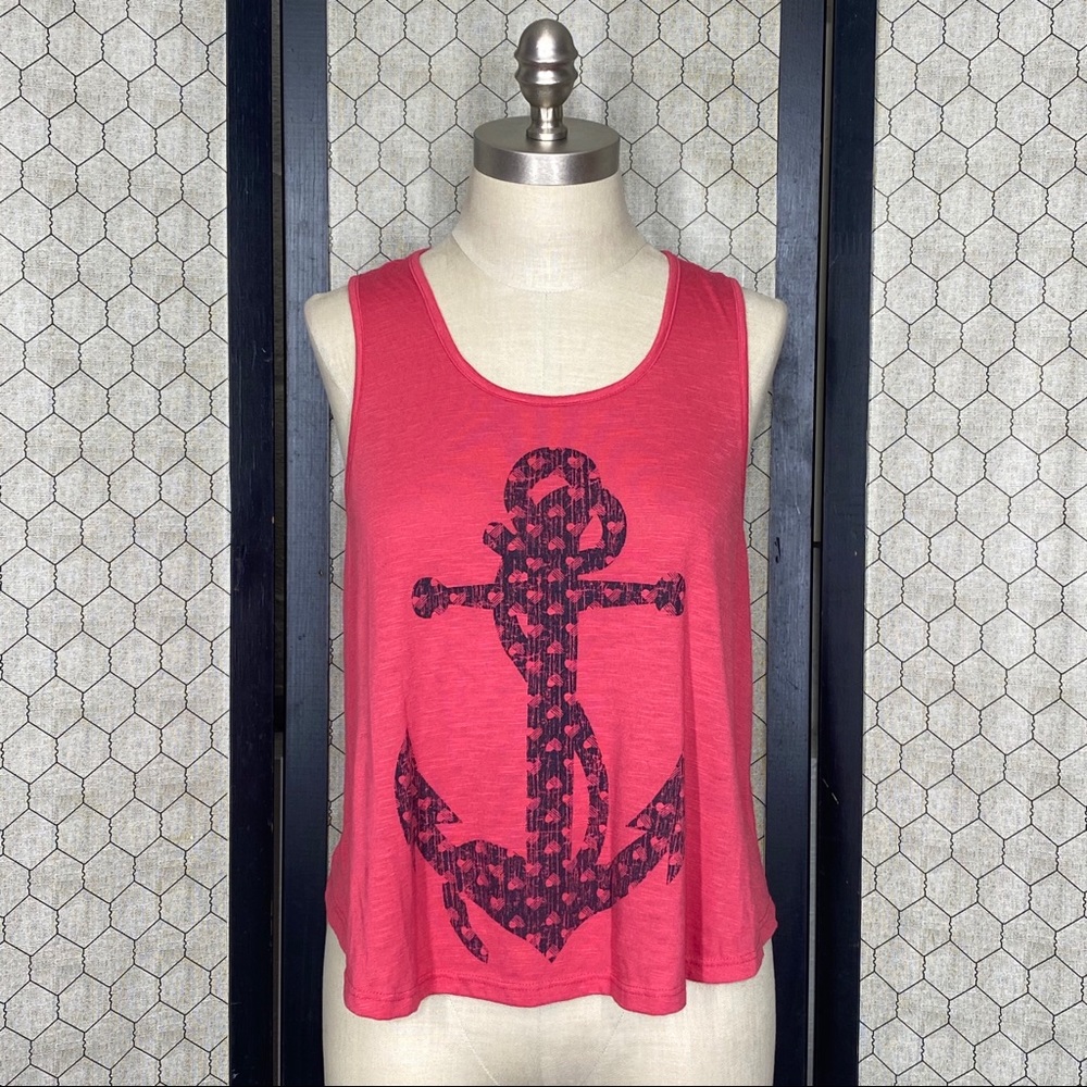 Mason + Mackenzie Cropped Anchor Tank Top